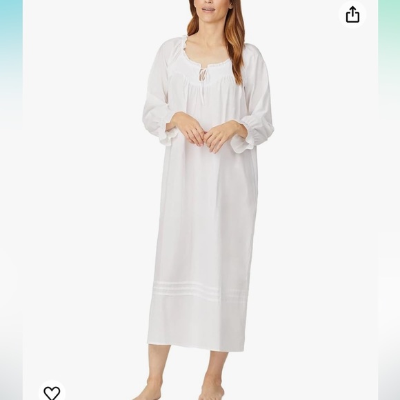Eileen West Other - Eileen west Olivia long poet night gown cotton Rayon white dress size medium new
